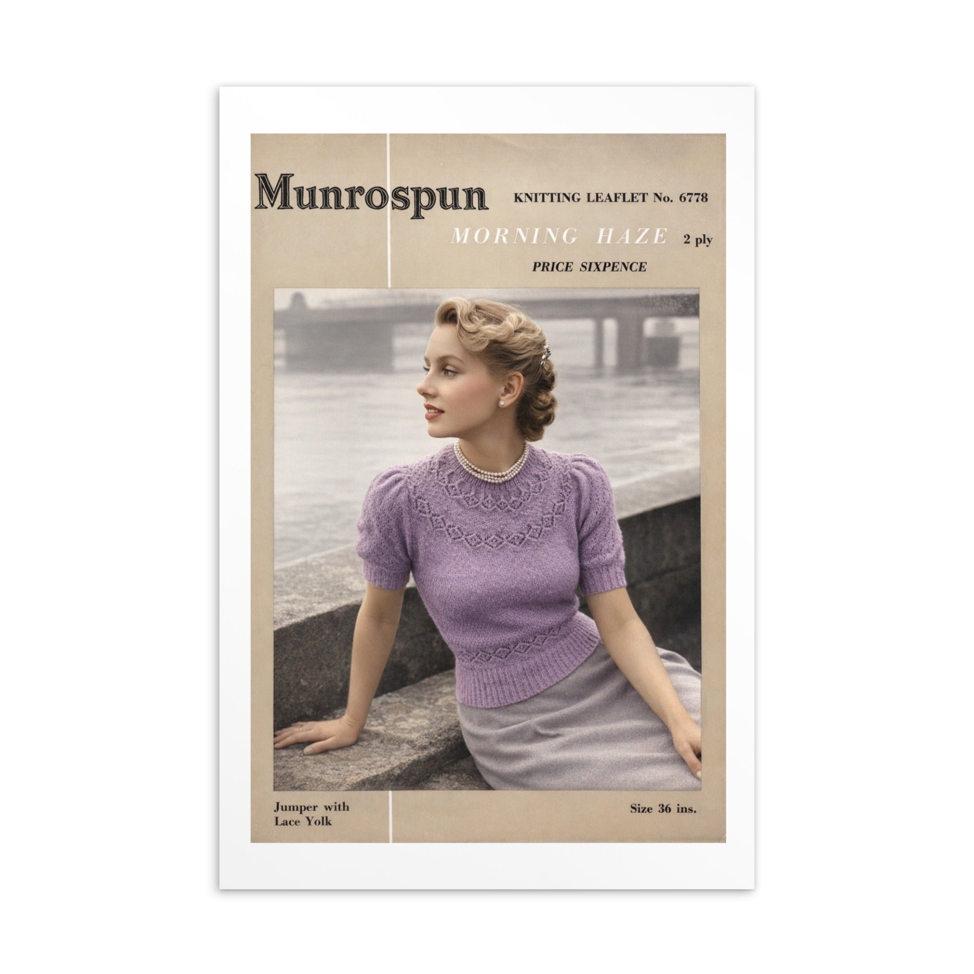 Munrospun Vintage Ranunculus Sweater Postcard 4" x 6" - Sitting Pretty Knits